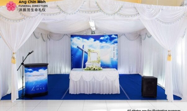 Catholic funeral wake setup