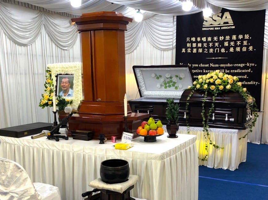 Soka funeral setup at Singapore Funeral.