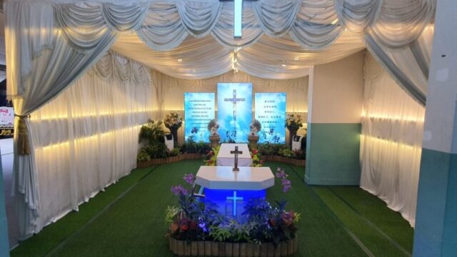 Catholic funeral wake setup by A.LifeGrad Memorial Group