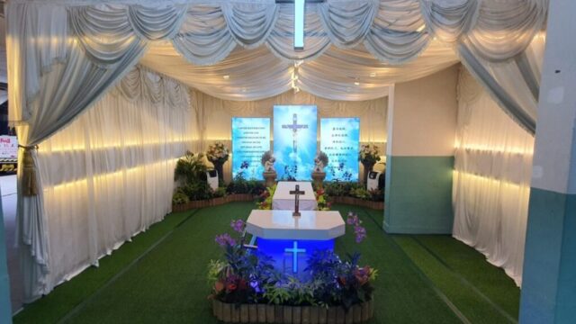 Christian funeral wake setup by A.LifeGrad Memorial Group
