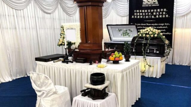 Soka funeral wake setup by A.LifeGrad Memorial Group