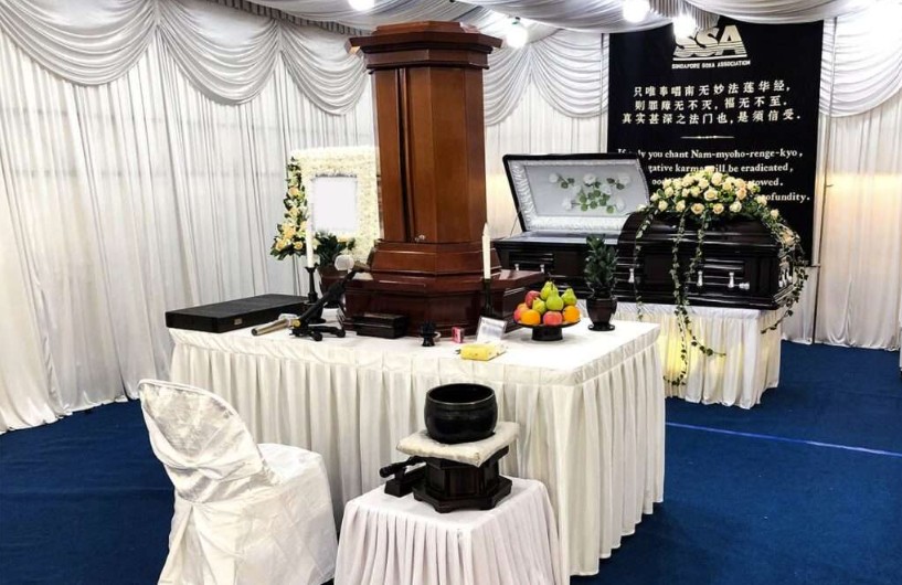 Soka funeral wake setup by A.LifeGrad Memorial Group