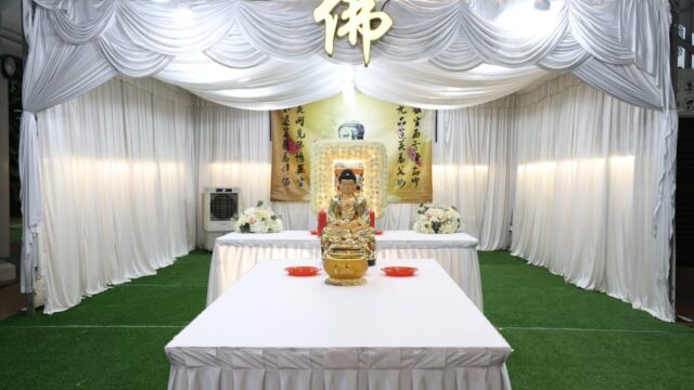 Buddhist funeral wake setup by Singapore Funeral Services