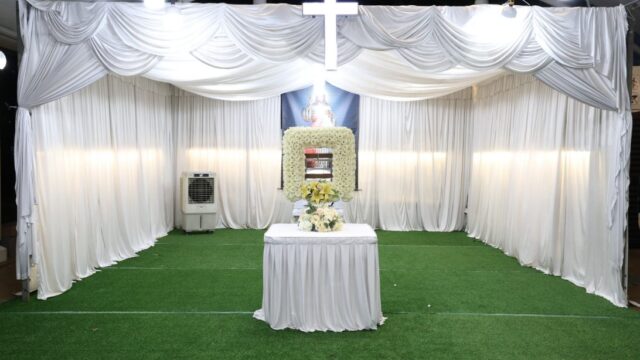 Catholic funeral wake setup by Singapore Funeral Services