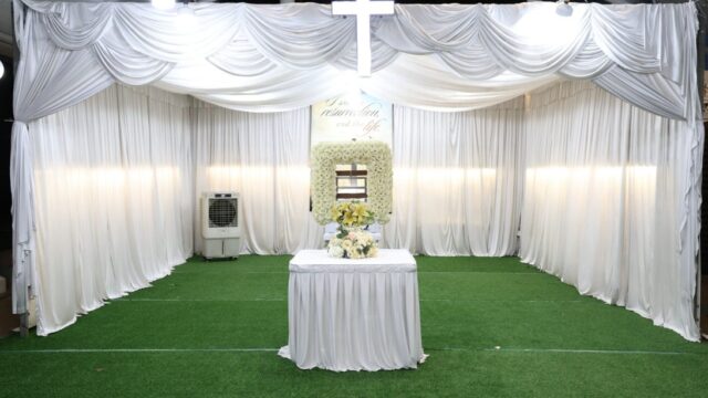 Christian funeral wake setup by Singapore Funeral Services