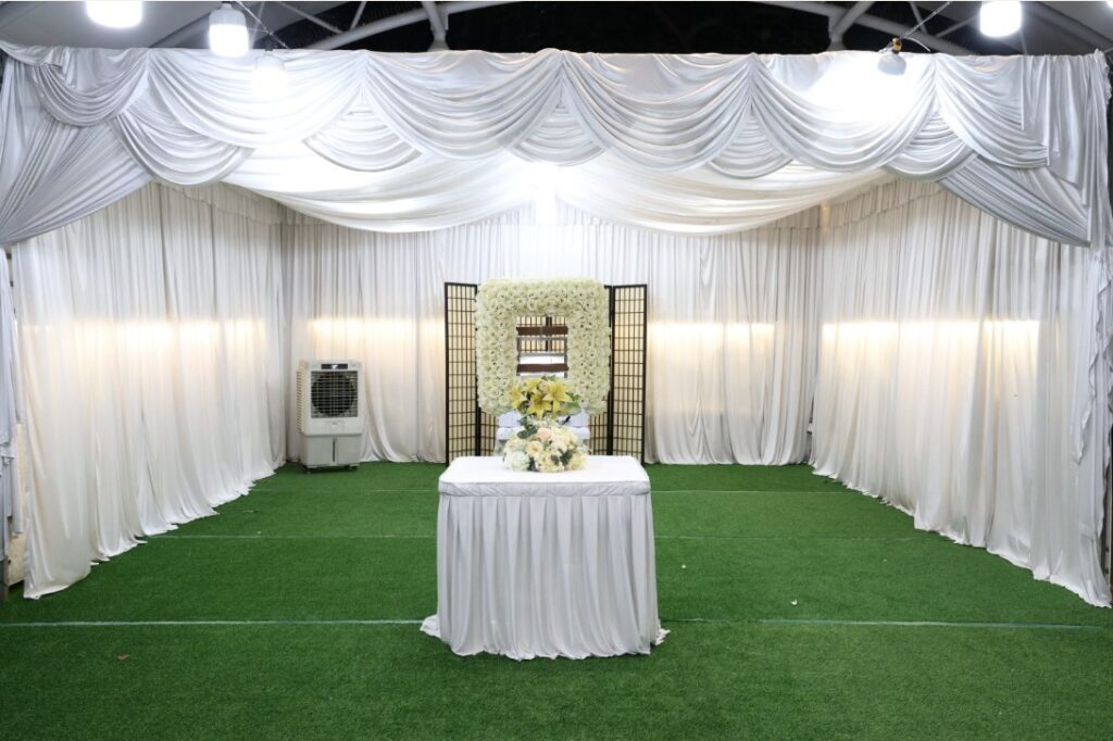 Freethinker funeral wake setup by Singapore Funeral Services