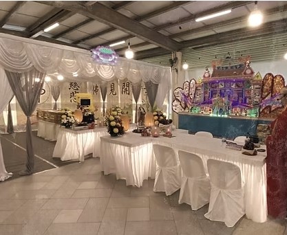 Buddhist funeral wake setup by White Lilies Funeral