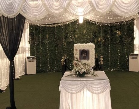 Secular (Freethinker) funeral wake setup by White Lilies Funeral