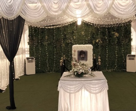 Secular (Freethinker) funeral wake setup by White Lilies Funeral